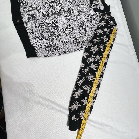 Free People Bomber Jacket Floral Size S Snap Button Pockets Feminine Boho Retro - Picture 8 of 13